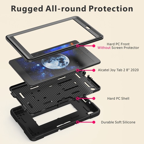 For Alcatel Joy Tab 2 2020 Model (9032Z) 8 inch Case Hybrid Rugged Sturdy Cover - Picture 33 of 107