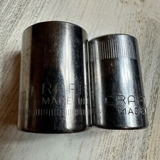 Vintage Craftsman 21mm & 18mm  1/2" Drive Metric 12 Point Socket - 44249 & 44267