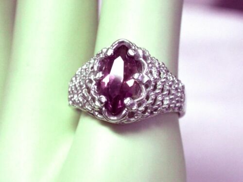 Color Change Lab Alexandrite Size 5 Ring 925 Sterling Silver Weave USA Made - Picture 6 of 11