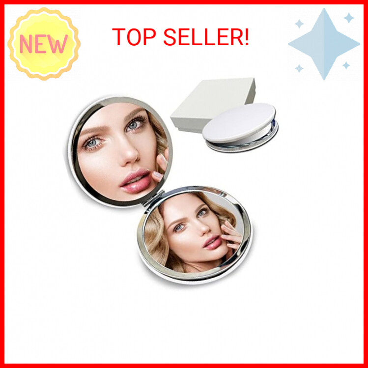 Compact Travel Makeup Mirror with Magnification - BelleJiu Portable Folding Mirror
