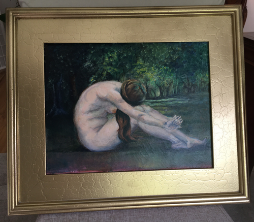 Original Oil on Canvas Painting Nude Study by N. Nadzo, 17x10" Framed - Picture 4 of 8
