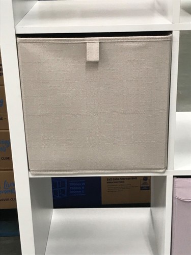 2 Homebase Taupe Cube Inserts Collapsible Storage Size 33cm H x 33cm W x 37cm D - Picture 15 of 19