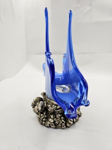 Beautiful Napkin Holder Blue Hand Blown Glass Creazioni Artistiche Robean Italy - Picture 2 of 18
