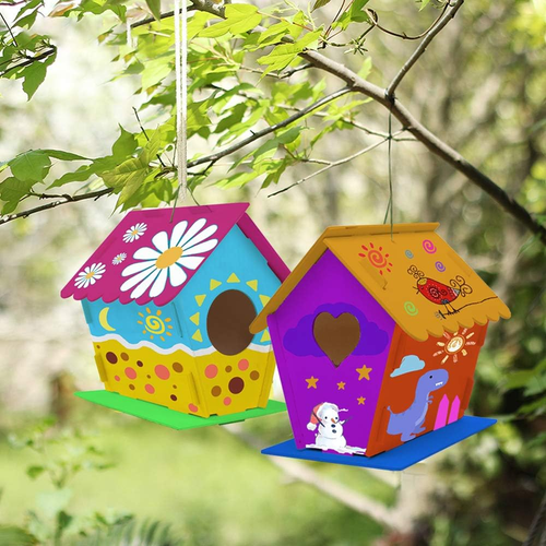4 Pack Bird House Crafts for Kids Ages 5-8 8-12, Buildable DIY Birdhouse Kit for - Picture 7 of 7