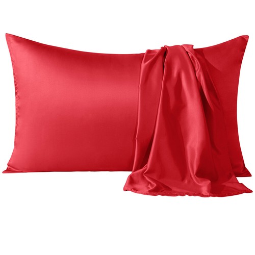 Matte Satin Pillowcase Hidden Zippered Luxury Silky Soft Pillow Case Set of 2 - Picture 22 of 25