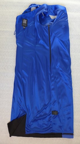 JAX Split Shoulder Asymmetrical Colorblock paneled Satin Sheath Dress Size 10 - Picture 17 of 19