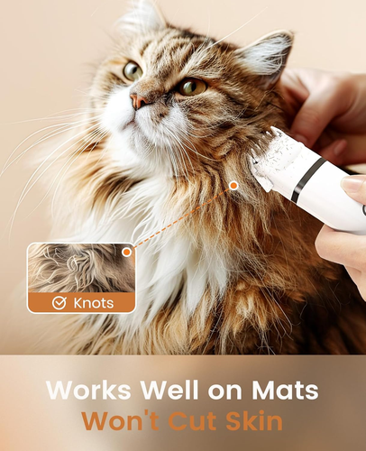 Oneisall Cat Grooming Kit, 3 in 1 Quiet Cat Clippers for Thick Matted Paw Hair T - Picture 6 of 12