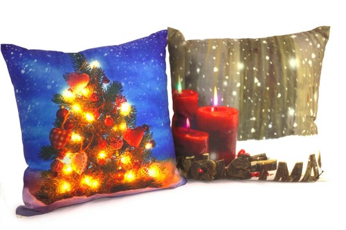 Weihnachten LED Beleuchtung festlich quadratisch Zuhause Auto Kissen Abdeckungen UK - Bild 11 von 15