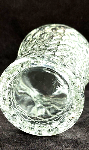 Decantador de licor de vidrio de corte transparente vintage con tapón plástico hielo/botellas vajilla - Imagen 7 de 9