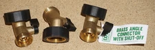 3x Expert Gardener Heavy-Duty Brass Angle Garden Hose Connector & Shut-Off Valve