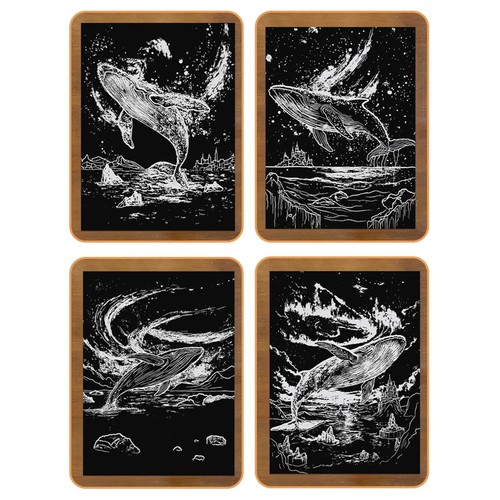 4PCS Scratch Art For Kids & Adults Noctilucent Scratch Rainbow Painting Art Pape - Picture 11 of 17