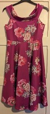Boohoo Floral Midi  Dress ~ Size 14 ~ Purple & White Mixed!