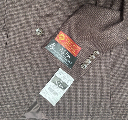 Traje de Hombre ALFA SUIT Turquía 70% Lana Delgado Marrón 3 Piezas Talla EU-48 US-38 - Imagen 19 de 21