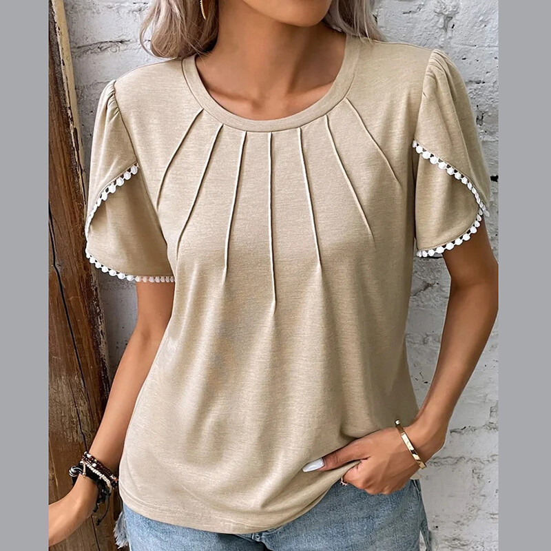 Tunique Manches Courtes Pour Femmes Grande Taille T Shirt Pour