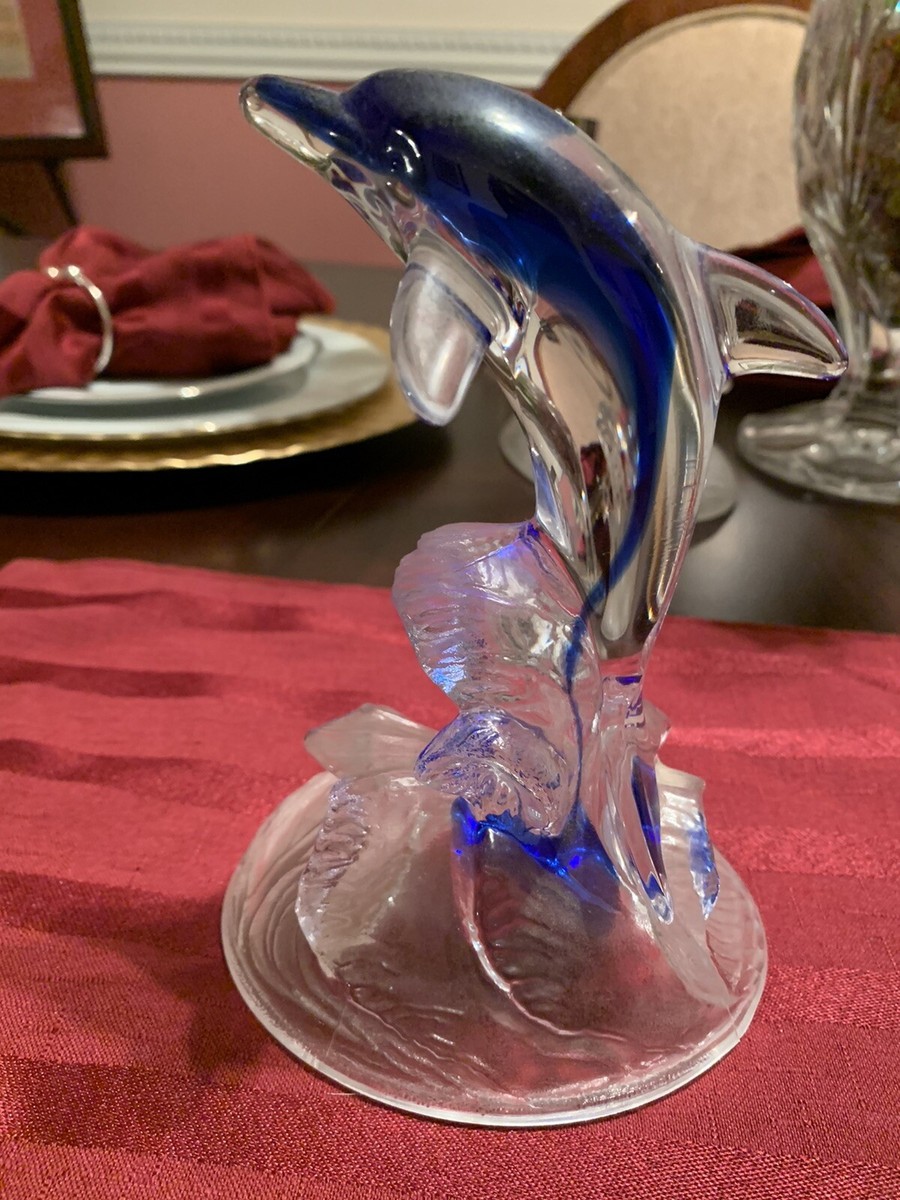 新品❣️美しい青CRYSTAL DARQUES DAUPHIN  BOUTIQUE CRISTAL D'ARQUES FRANCE AMAZING VINTAGE DAUPHIN