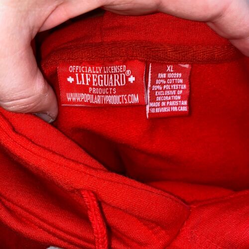 Lifeguard offiziell lizenziert roter Hoodie Sweatshirt Nantasket Beach Rumpf MA XL Neu mit Etikett - Bild 8 von 9