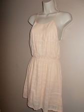 Forever 21 Womens Size S Pale Peach Short Dress Elastic Waist Spaghetti Straps