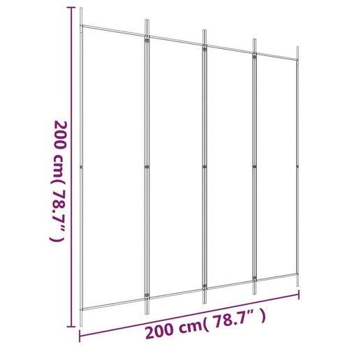 4-Panel Room Divider Folding Wall Privacy Screen Stand Black 200x200cm Fabric - Picture 8 of 8