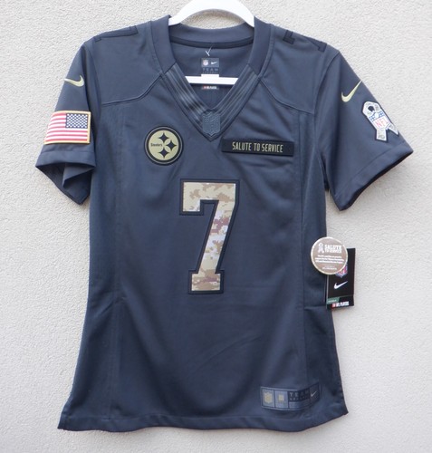 Nike Women's S Ben Roethlisberger Salute To Service Jersey Gray Steelers - READ - Picture 1 of 21