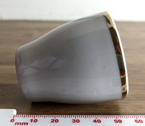 Gold Rimmed Painted Egg Cup with Two Chicks Motif - Picture 6 of 9