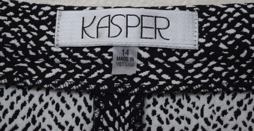 Kasper Womens Black and White Stretch Pencil Skirt - Size 14 - Picture 4 of 6
