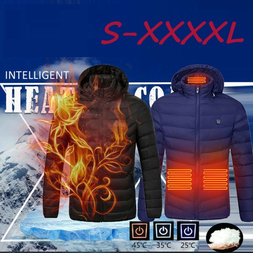 Men Heated Vest Jacket Electric Winter Body Warmer Windproof Coats Waistcoats