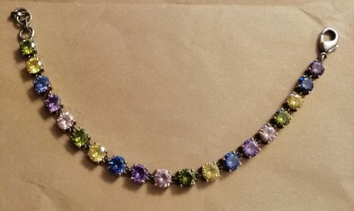 Beautiful Platinum Bond PtB Multicolor stone Tennis Bracelets