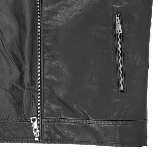 Giacca Moto Uomo Giubbotto Leggero Eco Pelle Giubbino Slim Fit Casual VEQUE - Afbeelding 31 van 40