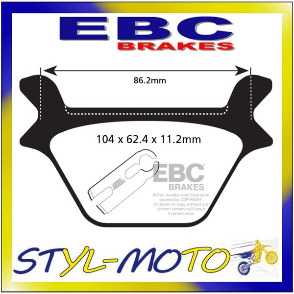 FA200 BeläGe Organic Hinten EBC HD Harley XL 883 Dlx Sportster Deluxe 1990-1995-image