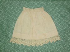 Antique Wool DOLL Petticoat Skirt Crochet Lace Victorian Edwardian Vintage