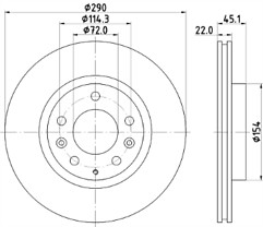 DISCOS DE FRENO MDC1904 MINTEX VENTILADOS INTERNAMENTE, DISCOS DE FRENO DE CALIDAD OE 290 MM X2 - Imagen 1 de 1