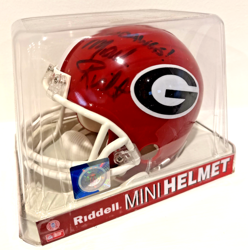 Mark Richt Signed Autograph UGA University of Georgia Riddell Mini Helmet
