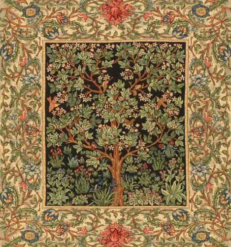 NEW 60" TREE OF LIFE ARBRE DE VIE BELGIAN TAPESTRY TABLE THROW BED SPREAD 8000 - Picture 2 of 4