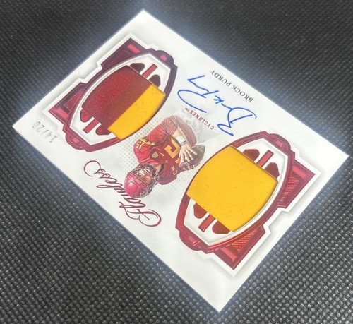 2023 Panini Flawless Collegiate Brock Purdy Niners 3 CLR PATCH ON CARD AUTO /20 - Photo 4 sur 6