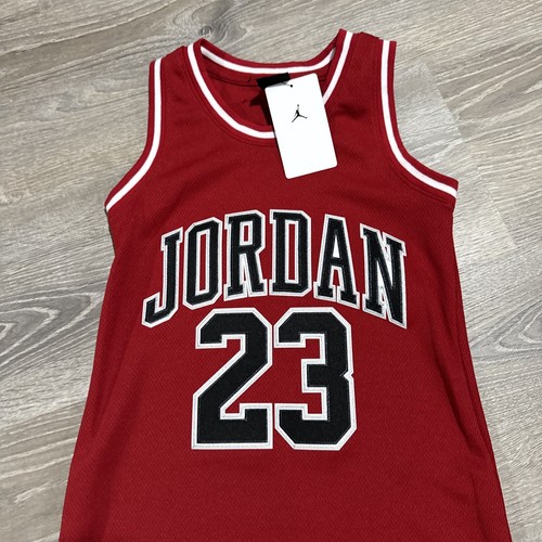 Girls Jordan 23 Sleevess T-shirt Jersey Dress Red / Black Medium MSRP $45 - Picture 4 of 6