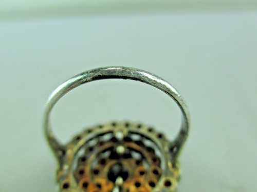 Vintage 1950er Böhmischer Granat Cluster Ring 900 Silber Tschechoslowakei Größe 4,5 - Bild 10 von 12