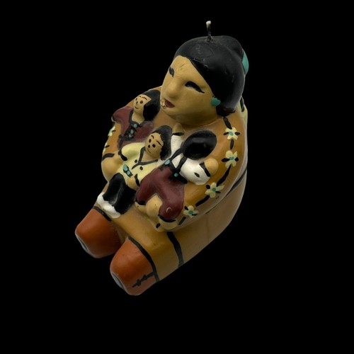 Vintage 4,5" Indianer Südwesten Geschichtenerzählerin Mutter mit Kindern Kerze Neu - Bild 3 von 9
