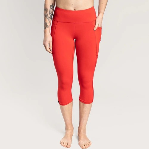 NWT Oiselle Orange Size 24 26 Triple Threat Capris Knickers Legging Active Gym - Picture 2 of 13