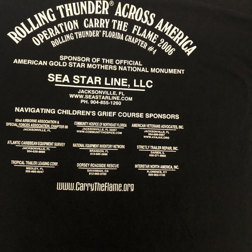 Biker T-Shirt Operation Carrying the Flame 2006 Bring our POW MIA Home Black XL - Picture 6 of 10