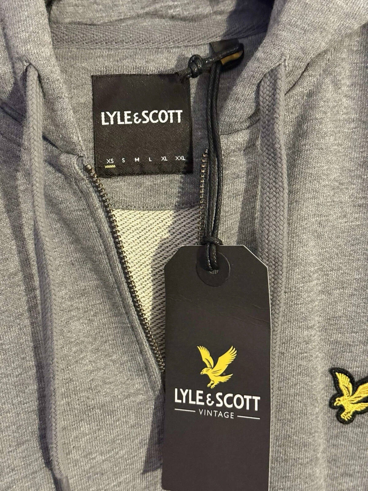 Lyle & Scott Vintage Zip Up Hoodie New + Tags Grey Colour