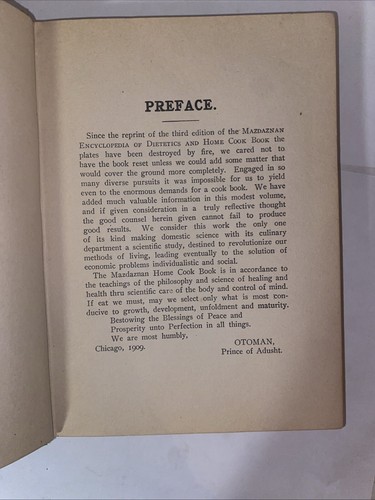 Mazdaznan Encyclopedia Of Dietetics And Home Cookbook Dr. O.Z. Hanish 1909 Rare! - Picture 12 of 23