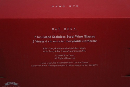 Rae Dunn "Cheers" 2 bicchieri/bicchieri da vino in acciaio inox isolati NUOVI - Foto 7 di 10