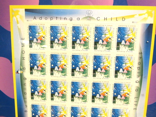 US 3398 PANE OF 20 STAMPS ADOPTING A CHILD 13 x 15 framed - Picture 3 of 4
