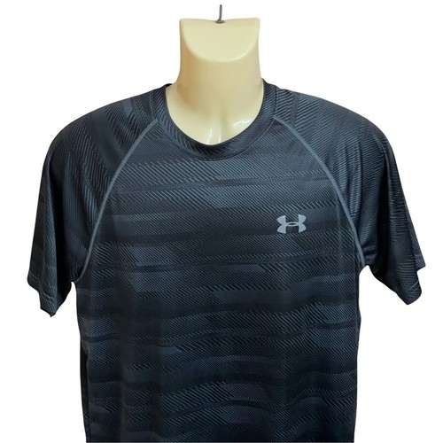 Under Armour Black Printed Heatgear Short Sleeve Shirt Size M - Imagen 2 de 10