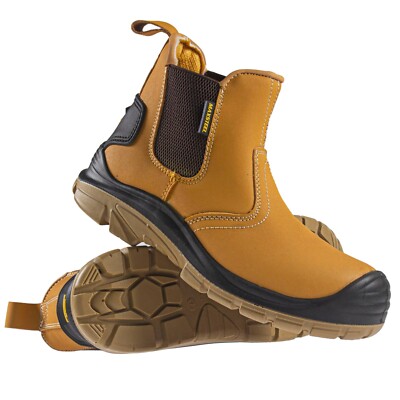 MENS STEEL TOE SAFETY WORK OUTDOOR SLIP ON ANKLE