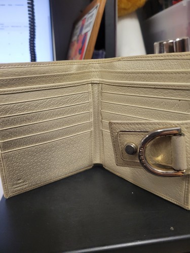 Gucci Brown Monogram Logo Canvas and Leather Compact Abbey Wallet - Picture 1 of 5