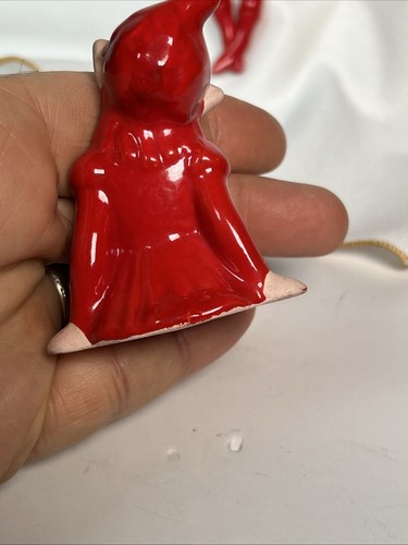 Pair of Gilner Pixie Elf Christmas Ceramic Figurine 1950s MCM Vintage Decor 10 - Picture 5 of 14