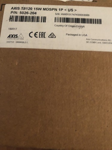 Axis T8120 Midspan 15W 1-Port Midspan - New - Picture 2 of 3