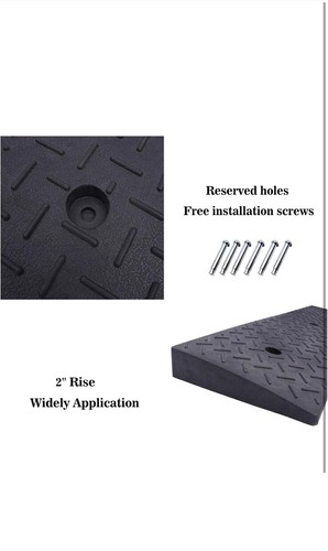 2-Pack 2" RISE Heavy Duty Rubber Curb Driveway Garage Car Threshold Ramp 39x10x2 - Picture 5 of 7
