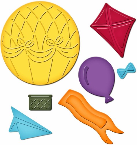 Hot Air Balloon Dies - Spellbinders - Paper Airplane, Kite, Flag, Aeroplane - Picture 1 of 2